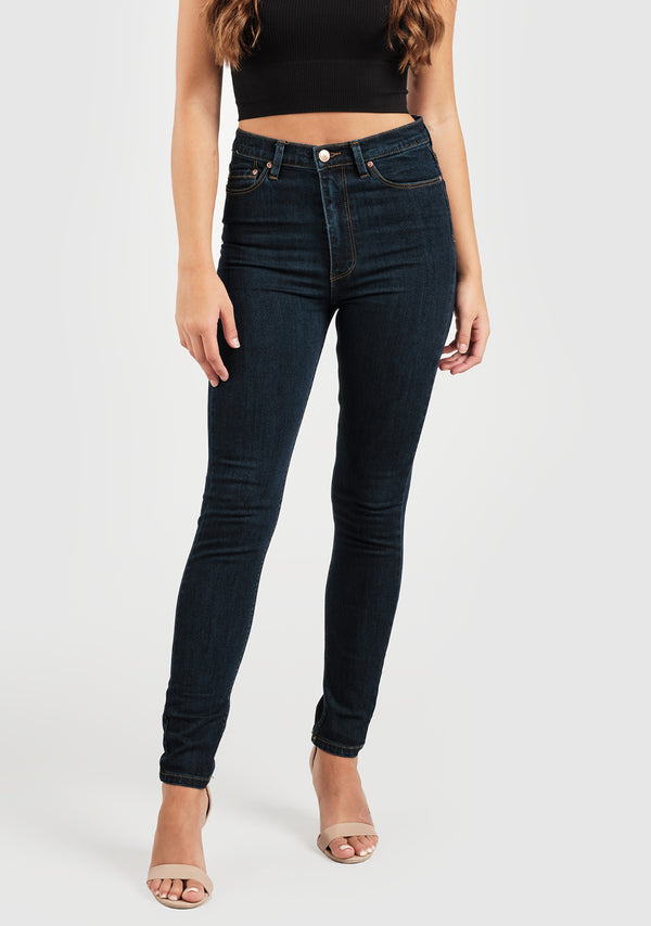 April Super High Rise Skinny Dark Wash